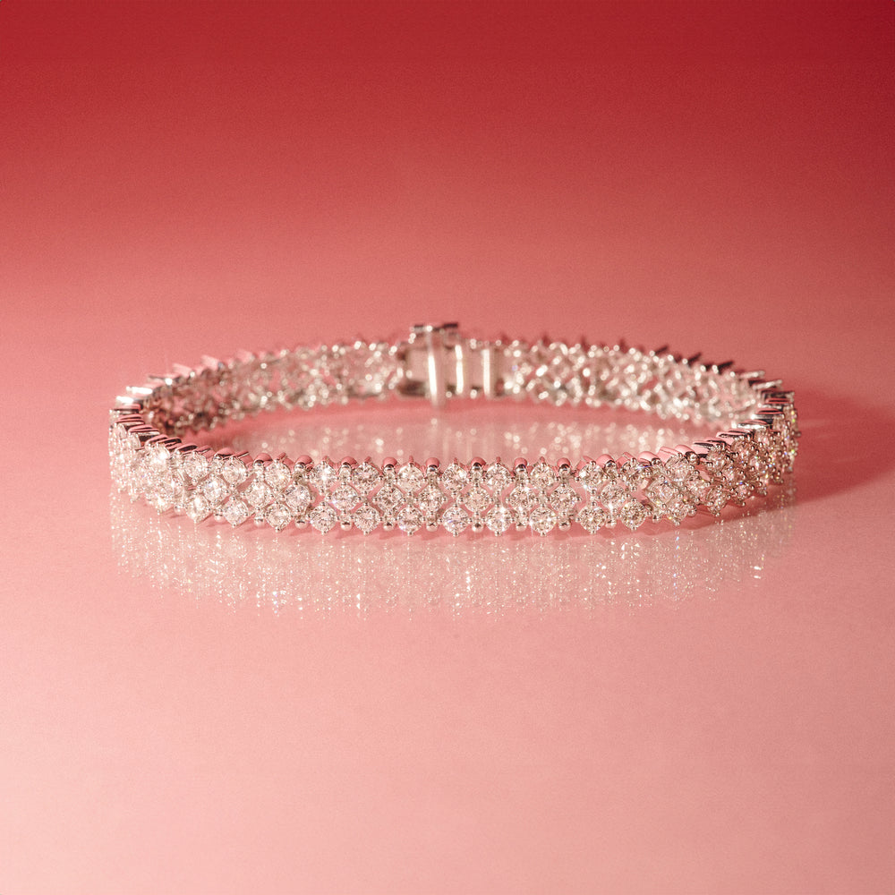 Evening Bracelet 8.11ct Lab Diamond 9K White Gold