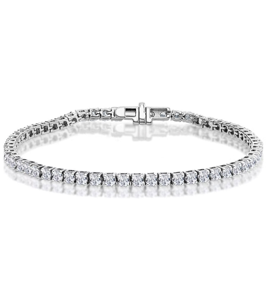 6ct F/VS Lab Diamond Tennis Bracelet Claw Set in 9K White Gold