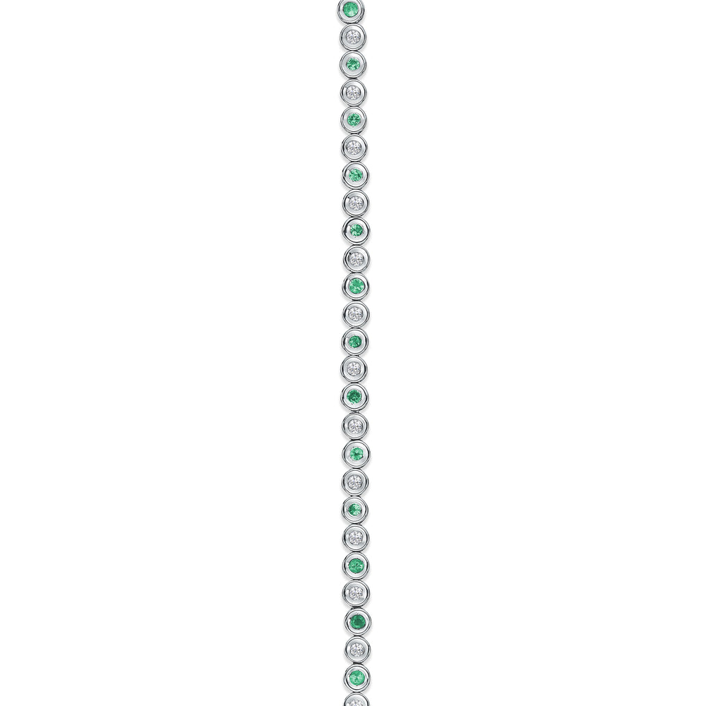 0.27ct Emerald and 0.35ct Lab Diamond Bracelet in 925 Sterling Silver