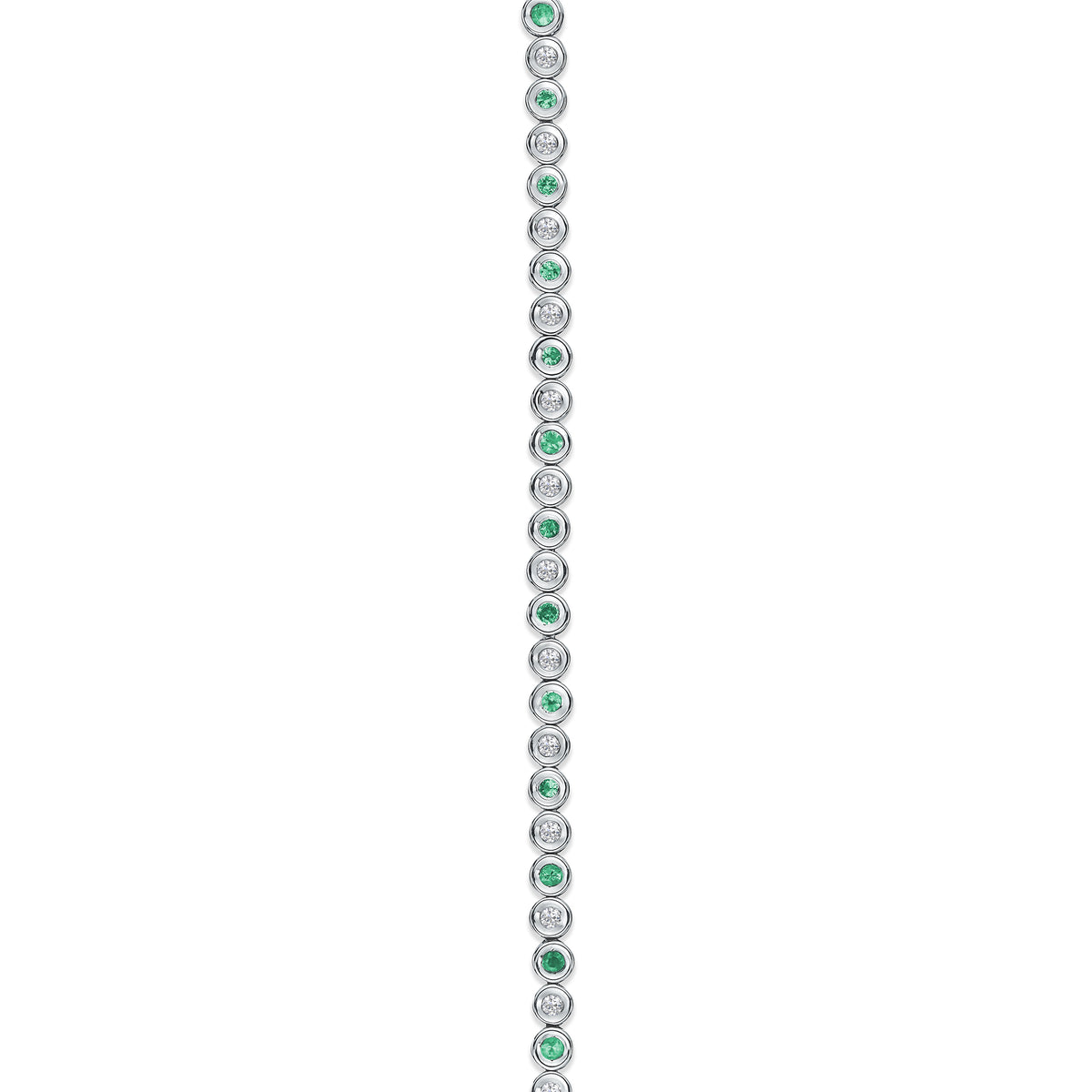 0.27ct Emerald and 0.35ct Lab Diamond Bracelet in 925 Sterling Silver