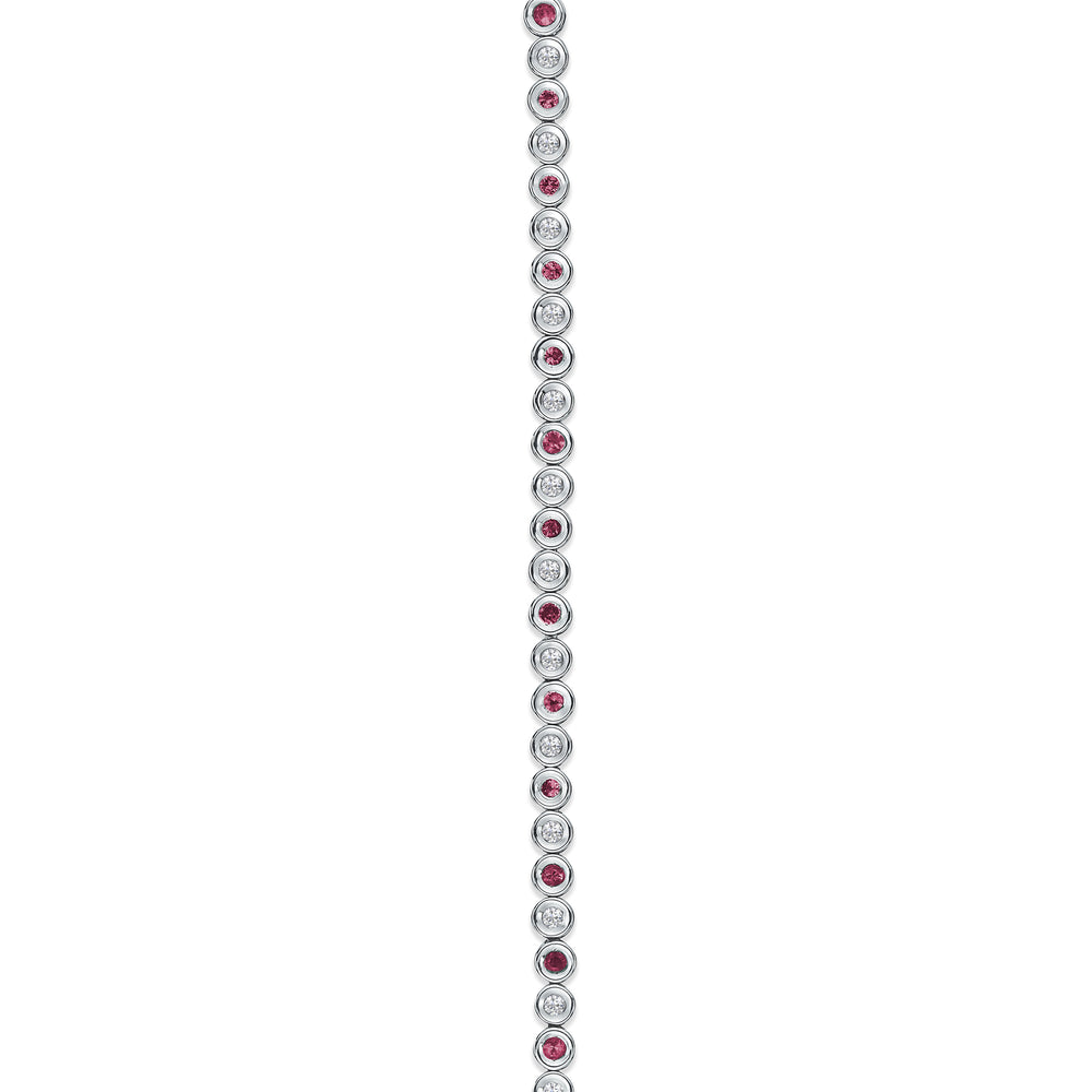 0.46ct Ruby and 0.35ct Lab Diamond Bracelet in 925 Sterling Silver