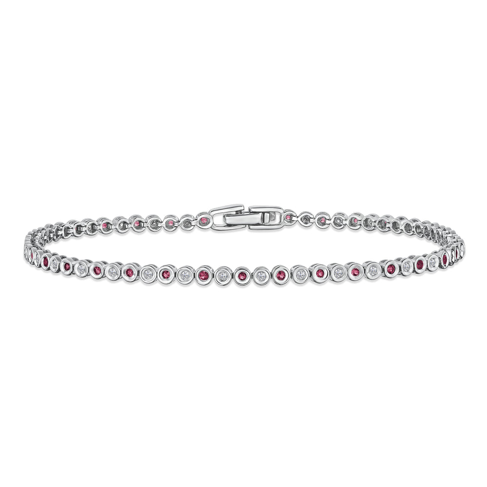 0.46ct Ruby and 0.35ct Lab Diamond Bracelet in 925 Sterling Silver