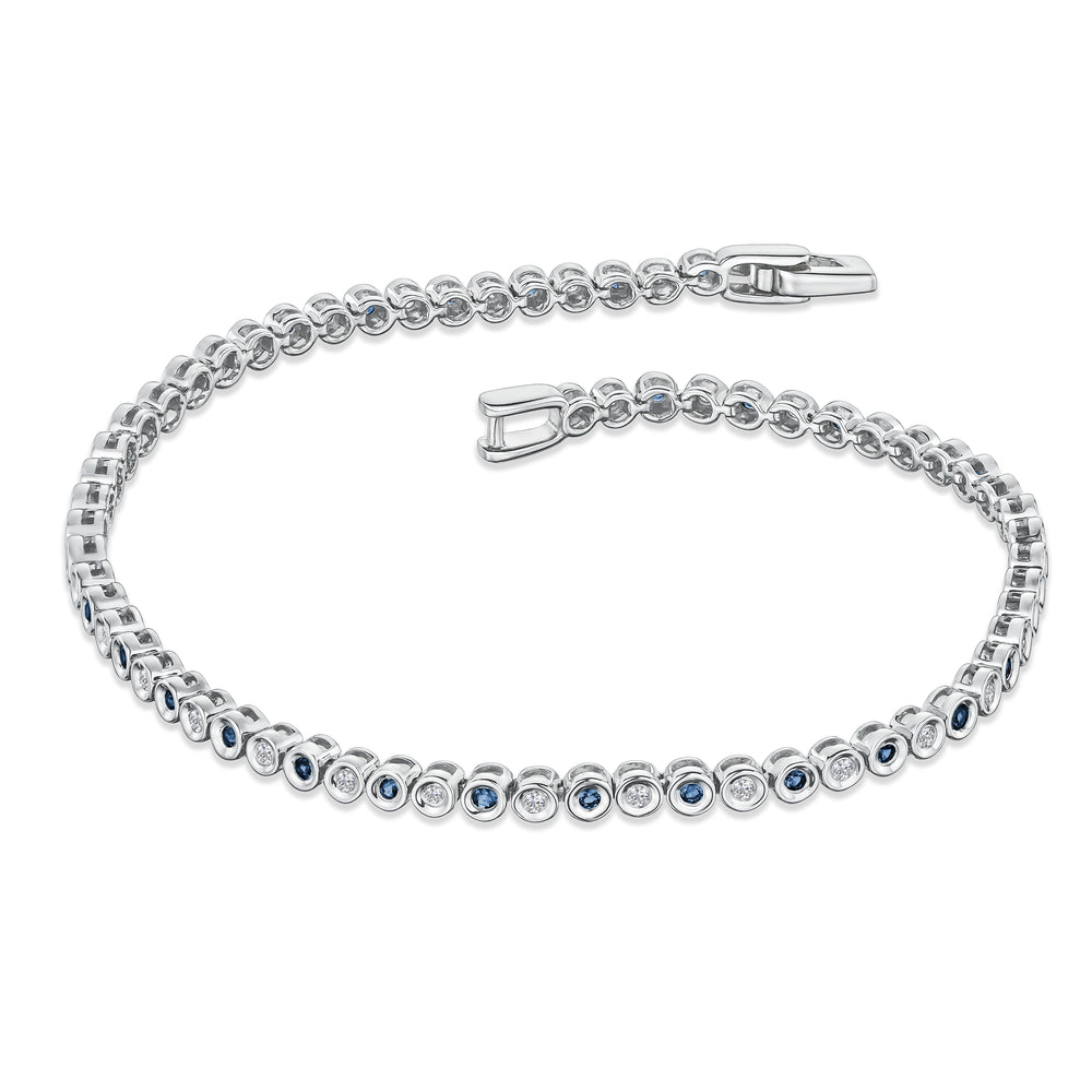 0.43ct Sapphire and 0.35ct Lab Diamond Bracelet in 925 Sterling Silver