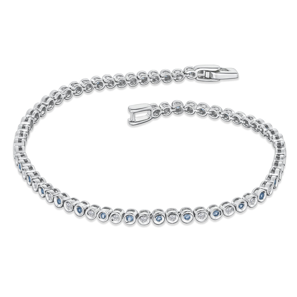 0.44ct Tanzanite and 0.35ct Lab Diamond Bracelet in 925 Sterling Silver