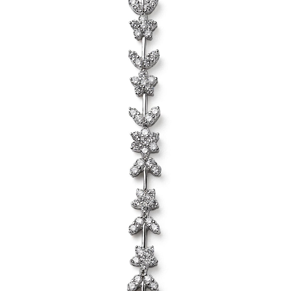 2.20ct Lab Diamond Flower Evening Bracelet in 9K White Gold H/SI