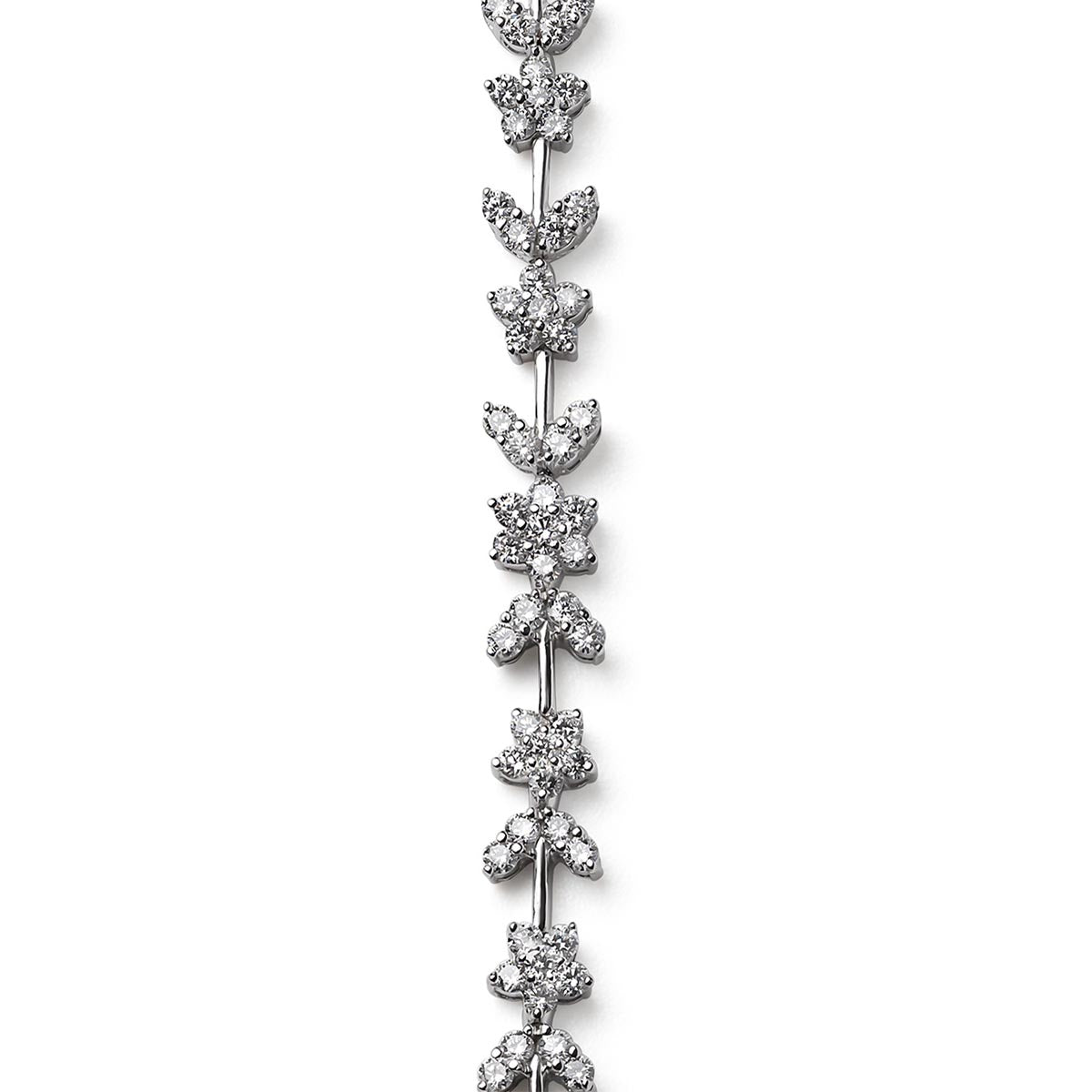 2.20ct Lab Diamond Flower Evening Bracelet in 9K White Gold H/SI