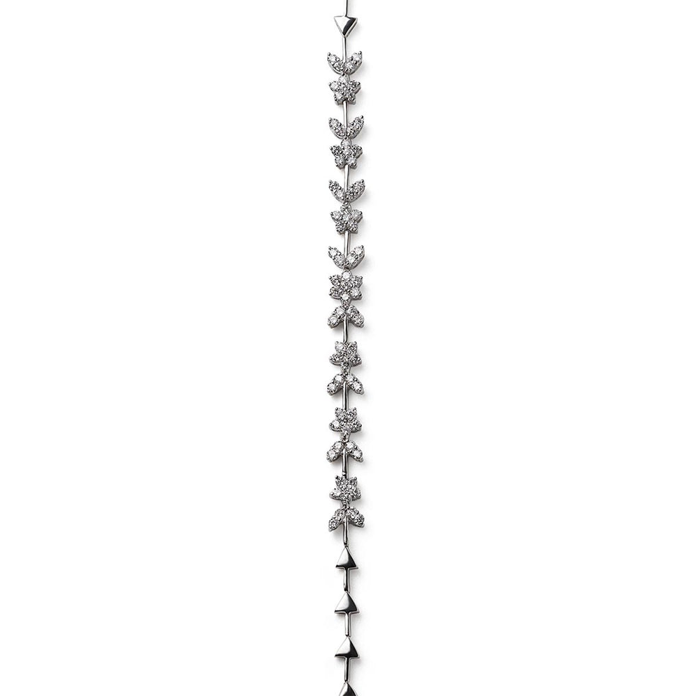 2.20ct Lab Diamond Flower Evening Bracelet in 9K White Gold H/SI