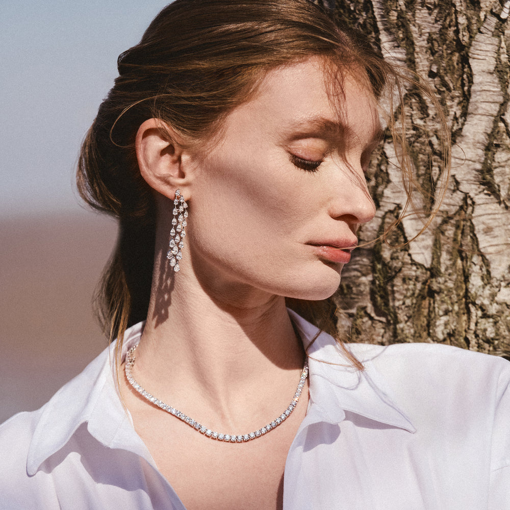 LUXE 20.00ct Lab Diamond Necklace with IGI Certified Brilliant-Cut Diamonds in 18K White Gold