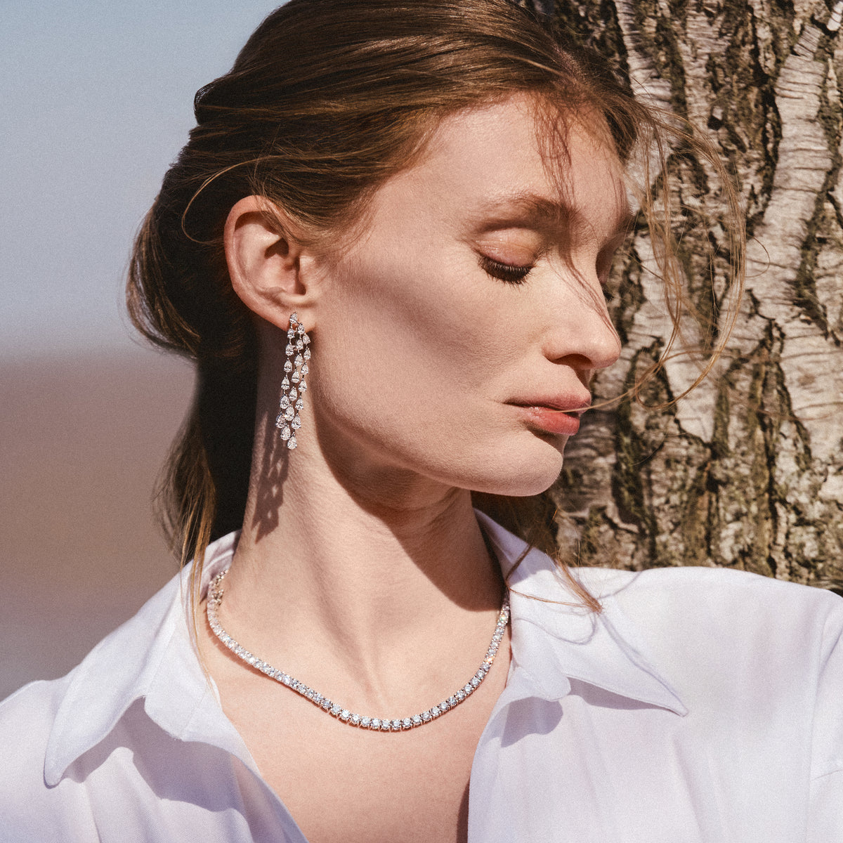 LUXE 20.00ct Lab Diamond Necklace with IGI Certified Brilliant-Cut Diamonds in 18K White Gold