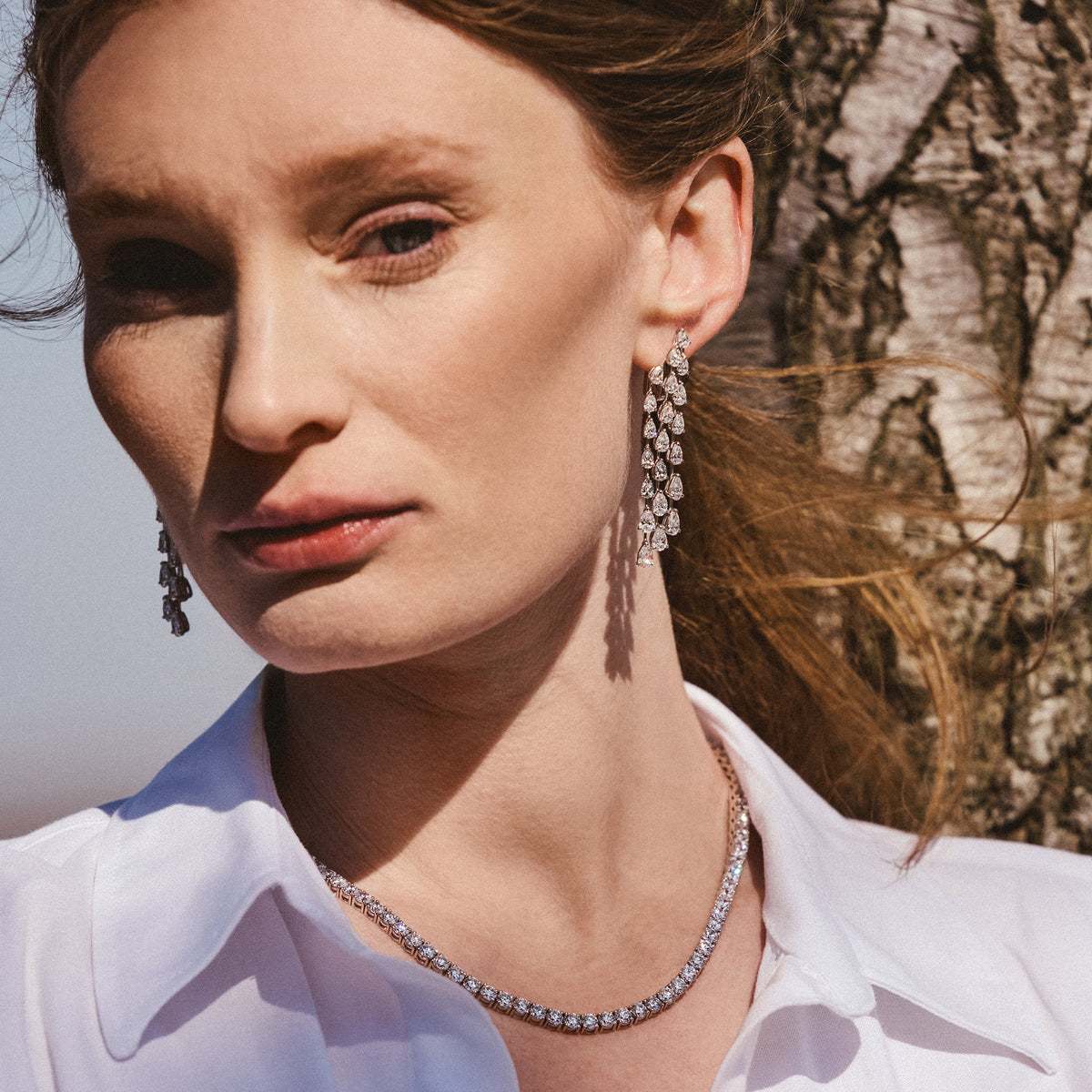 LUXE 10.00ct Lab Diamond Chandelier Earrings with IGI Certified Pear-Cut Diamonds in 18K White Gold
