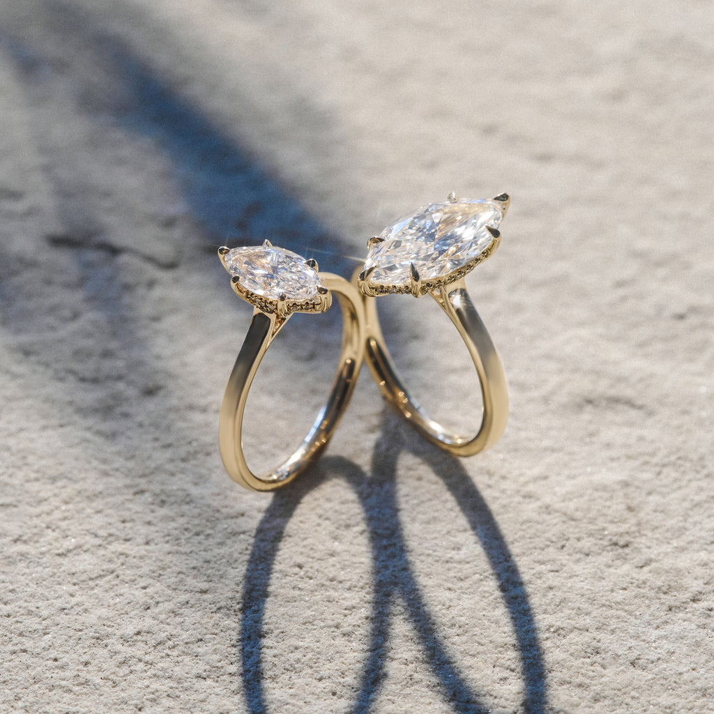 Amora Marquise 1.00ct Lab Diamond Engagement Ring F/VS Set in 18K Gold