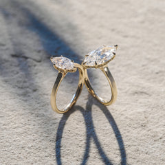 Amora Marquise 1.00ct Lab Diamond Engagement Ring F/VS Set in 18K Gold
