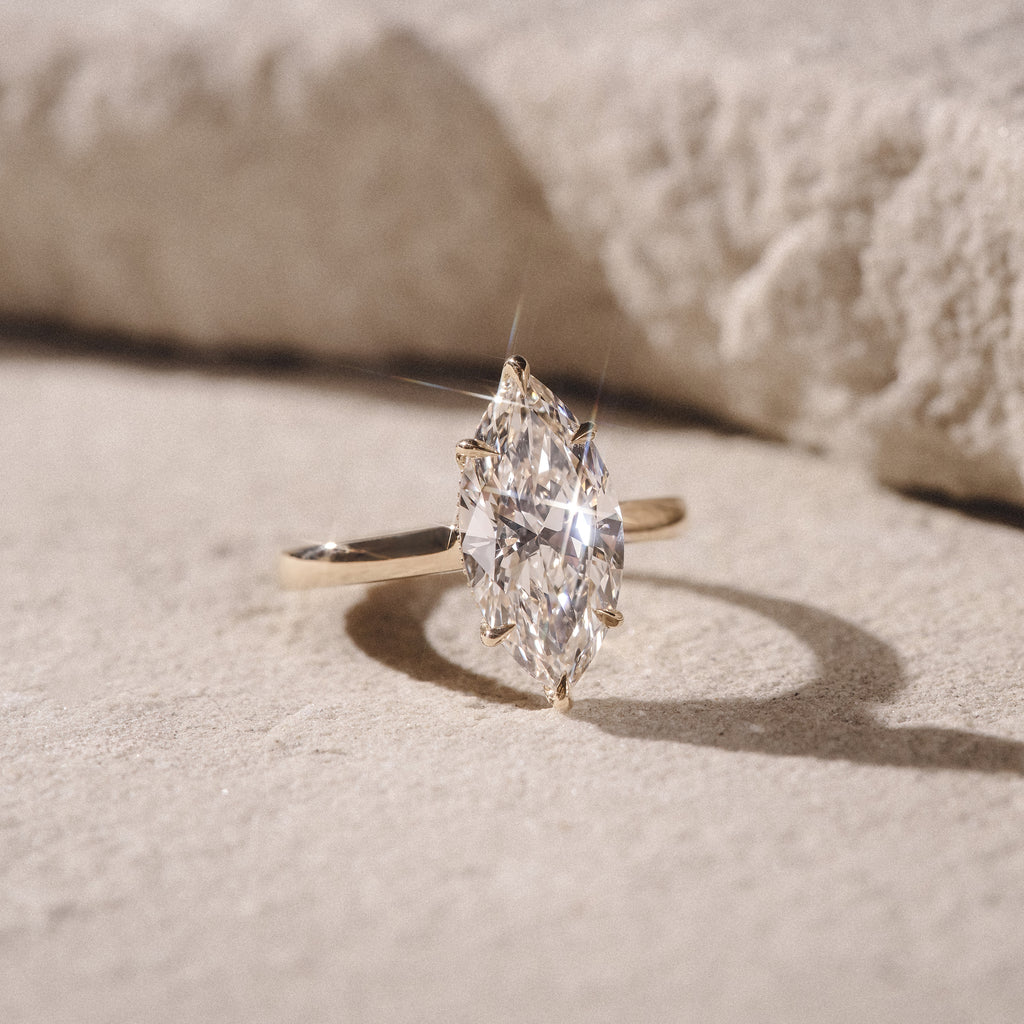 Amora Marquise 3.00ct Lab Diamond Engagement Ring G/VS Set in 18K Gold