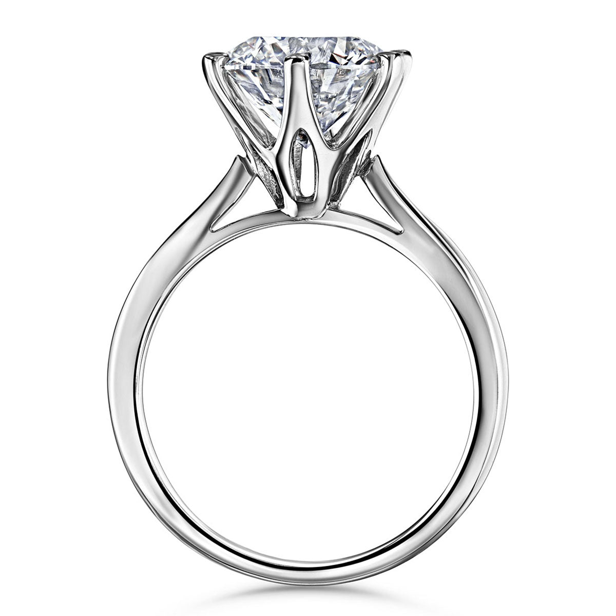 Low Set Chloe 3.00ct Lab Diamond Round Cut Engagement Ring in 18K White Gold G/VS1