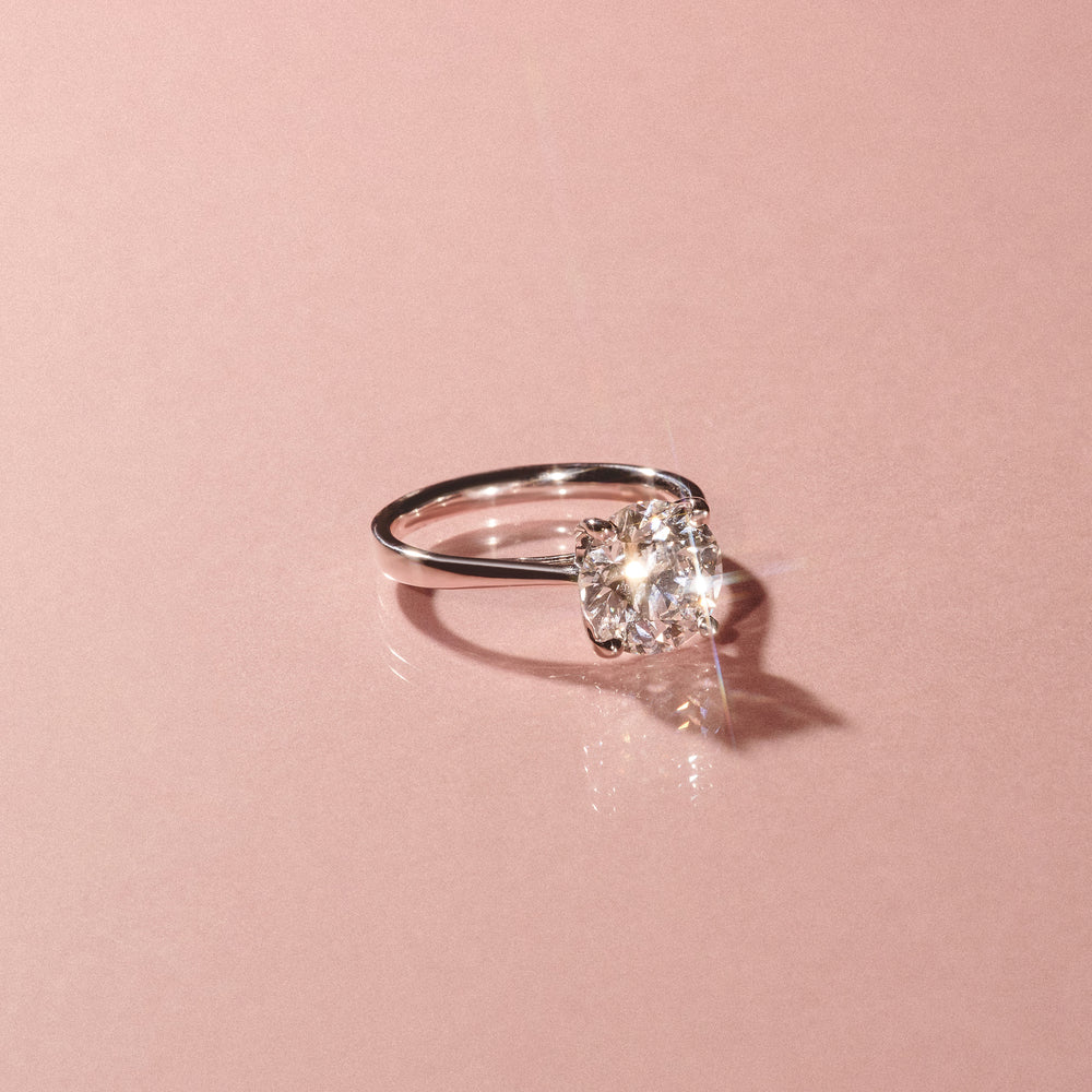 Low Set Chloe 3.00ct Lab Diamond Round Cut Engagement Ring in Platinum G/VS1