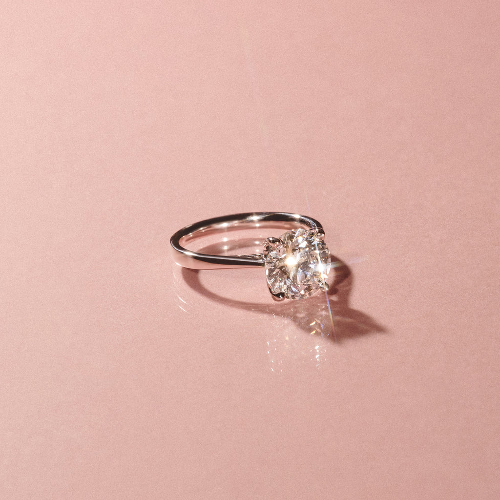 Low Set Chloe 3.00ct Lab Diamond Round Cut Engagement Ring in Platinum G/VS1
