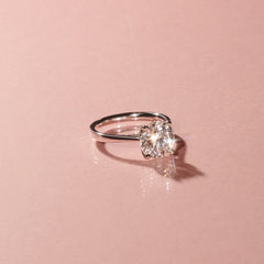 Low Set Chloe 3.00ct Lab Diamond Round Cut Engagement Ring in Platinum G/VS1
