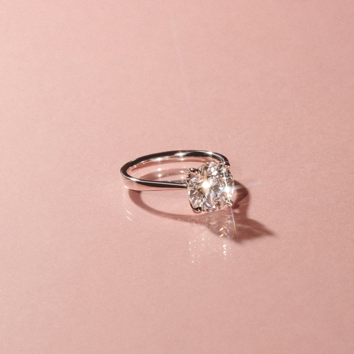 Low Set Chloe 3.00ct Lab Diamond Round Cut Engagement Ring in Platinum G/VS1