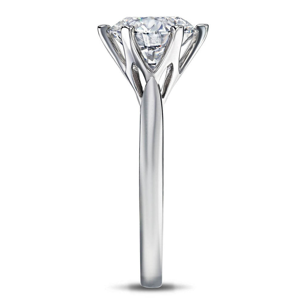 Low Set Chloe 3.00ct Lab Diamond Round Cut Engagement Ring in 18K White Gold G/VS1