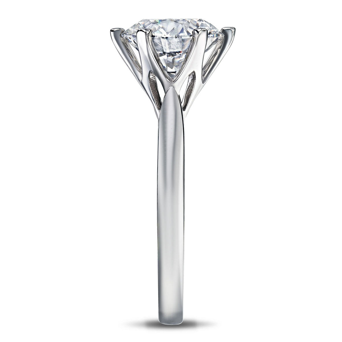 Low Set Chloe 3.00ct Lab Diamond Round Cut Engagement Ring in 18K White Gold G/VS1