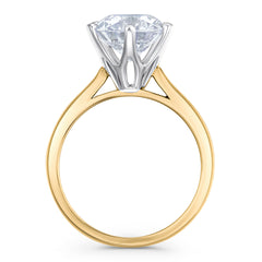 Low Set Chloe 3.00ct Lab Diamond Round Cut Engagement Ring in 18K Yellow Gold G/VS1