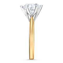 Low Set Chloe 3.00ct Lab Diamond Round Cut Engagement Ring in 18K Yellow Gold G/VS1
