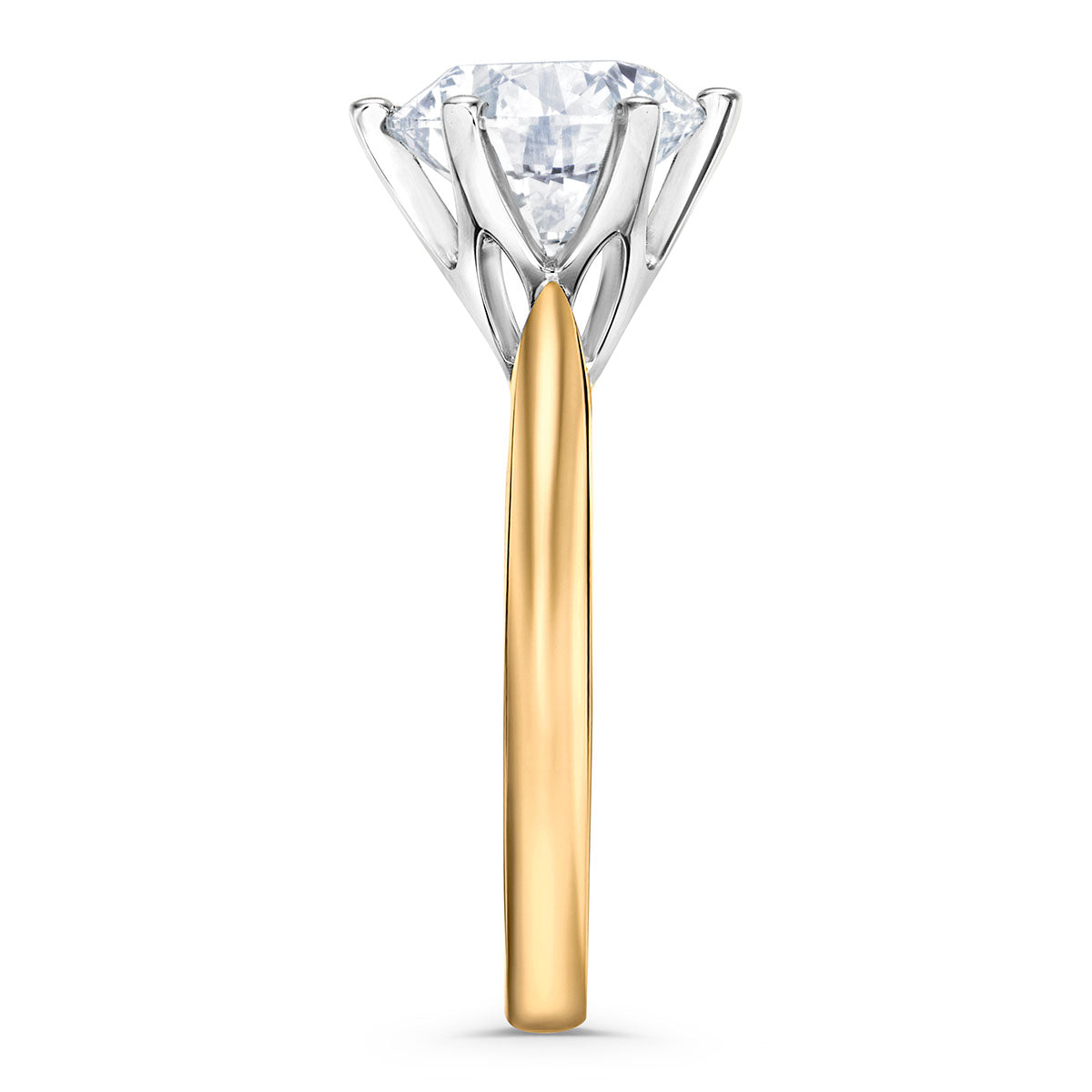 Low Set Chloe 3.00ct Lab Diamond Round Cut Engagement Ring in 18K Yellow Gold G/VS1