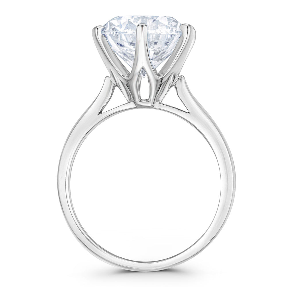 Low Set Chloe 5.00ct Lab Diamond Round Cut Engagement Ring in Platinum G/VS1