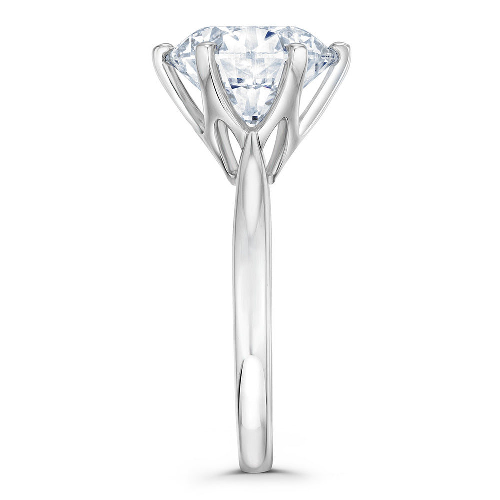 Low Set Chloe 5.00ct Lab Diamond Round Cut Engagement Ring in Platinum G/VS1