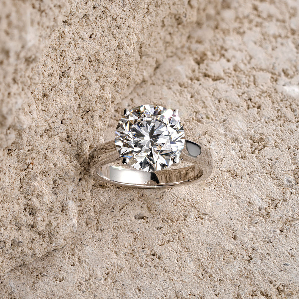 Elysia 5.00ct Lab Diamond Round Cut Engagement Ring in 18K White Gold G/VS1