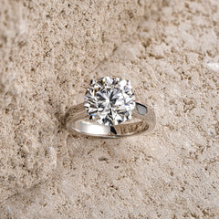 Elysia 5.00ct Lab Diamond Round Cut Engagement Ring in 18K White Gold G/VS1