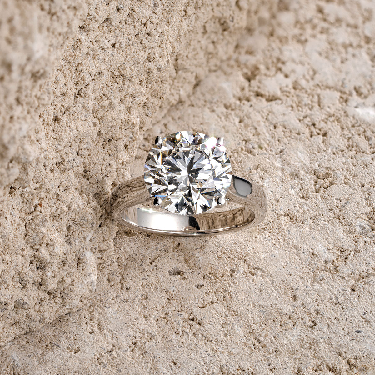 Elysia 5.00ct Lab Diamond Round Cut Engagement Ring in 18K White Gold G/VS1
