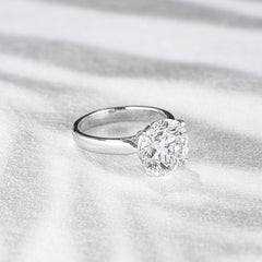 Elysia 5.00ct Lab Diamond Round Cut Engagement Ring in 18K White Gold G/VS1