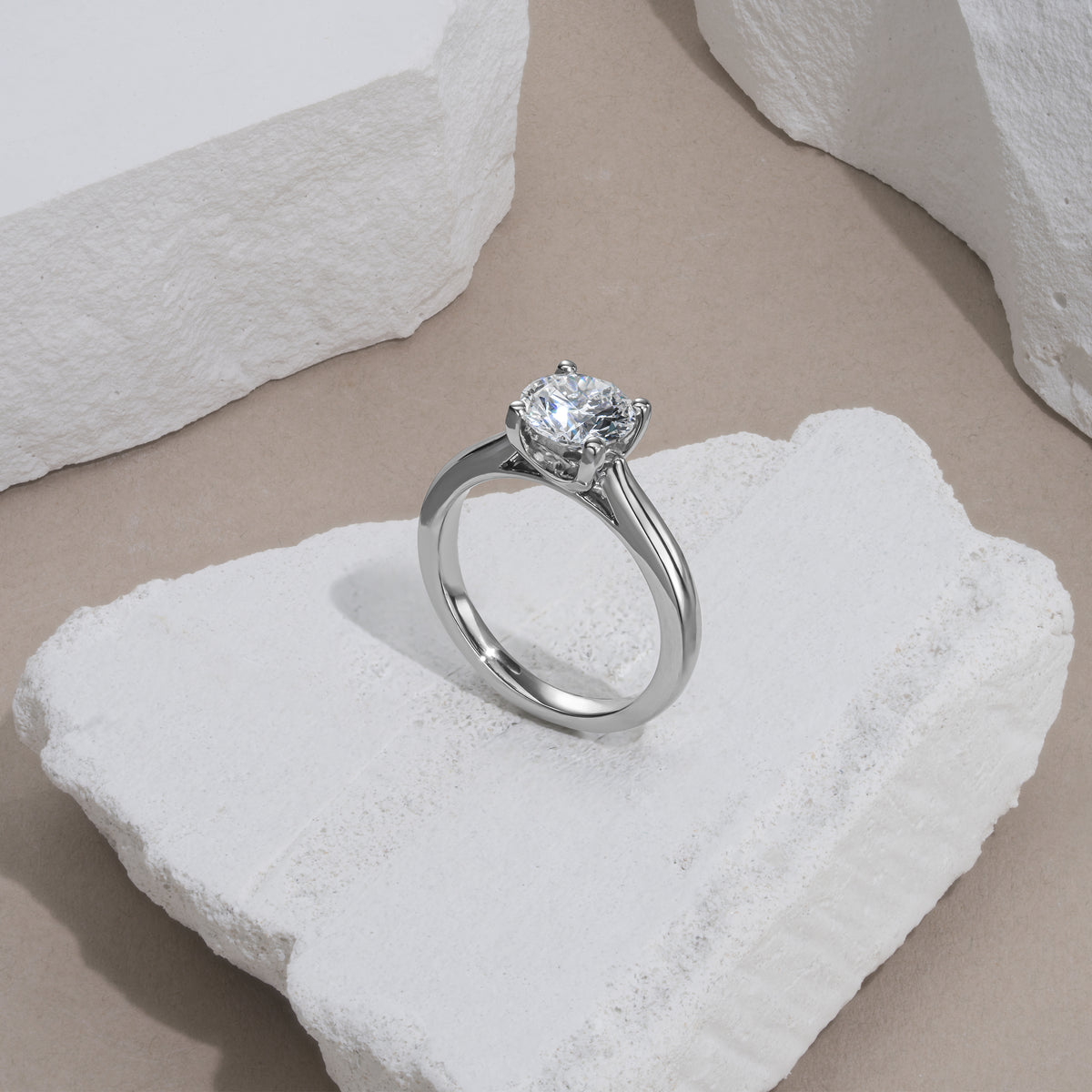 Certified 1.00CT Grace Platinum Engagement Ring G/VS