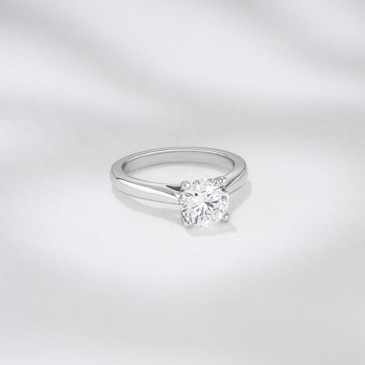 Certified 1.00CT Grace Platinum Engagement Ring G/VS