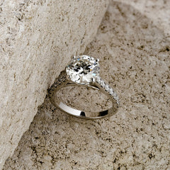 Natalia 3.45ct Lab Diamond Round Cut Engagement Ring in Platinum G/VS1