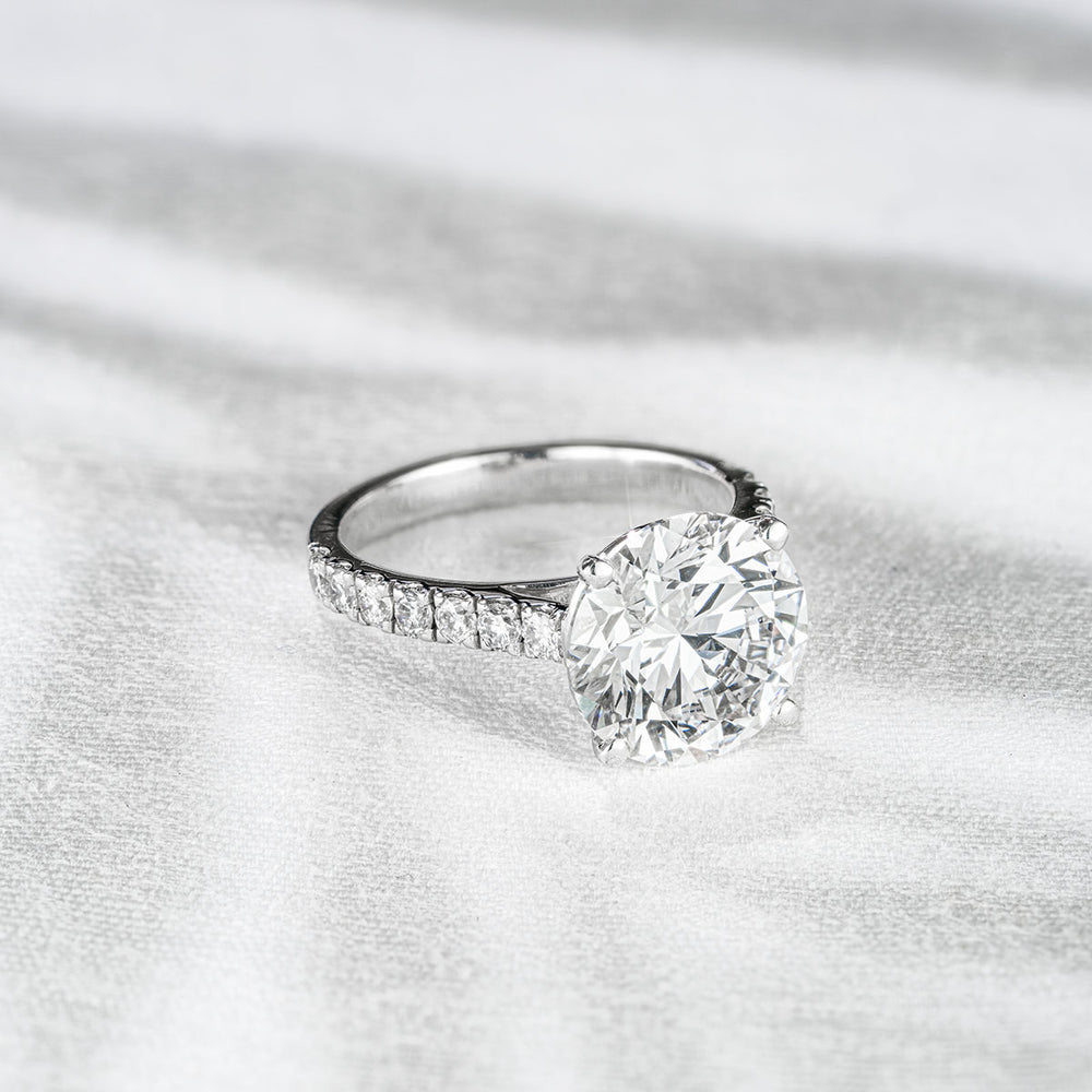 Natalia 5.65ct Lab Diamond Round Cut Engagement Ring in 18K White Gold G/VS1