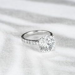 Natalia 5.65ct Lab Diamond Round Cut Engagement Ring in 18K White Gold G/VS1