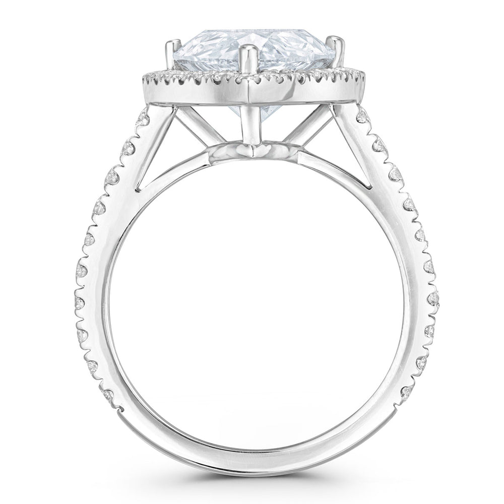 Diana 5.90ct Lab Diamond Pear Cut Engagement Ring in Platinum G/VS1