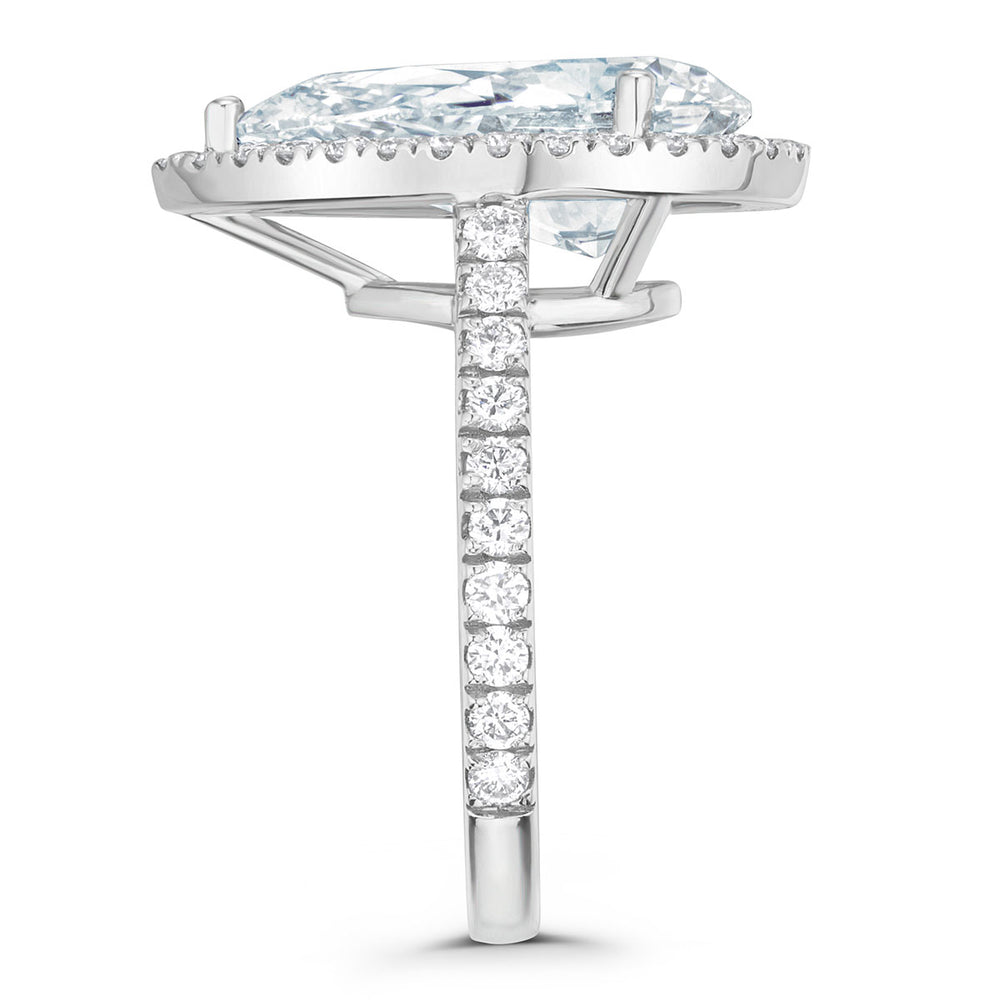Diana 5.90ct Lab Diamond Pear Cut Engagement Ring in Platinum G/VS1