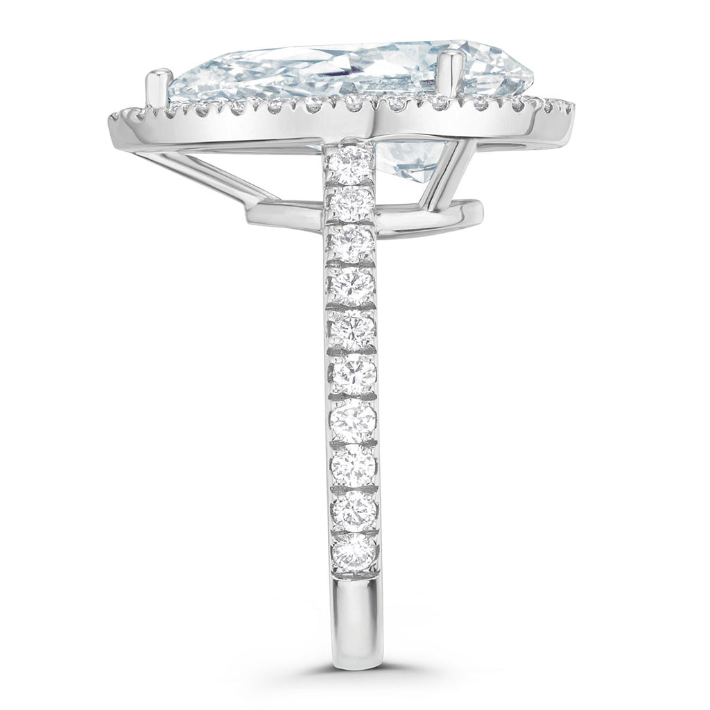 Diana 5.90ct Lab Diamond Pear Cut Engagement Ring in 18K White Gold G/VS1