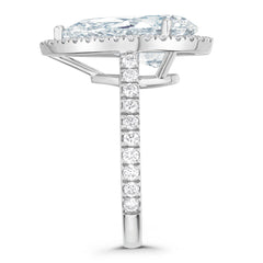 Diana 5.90ct Lab Diamond Pear Cut Engagement Ring in 18K White Gold G/VS1