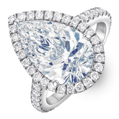 Diana 5.90ct Lab Diamond Pear Cut Engagement Ring in Platinum G/VS1