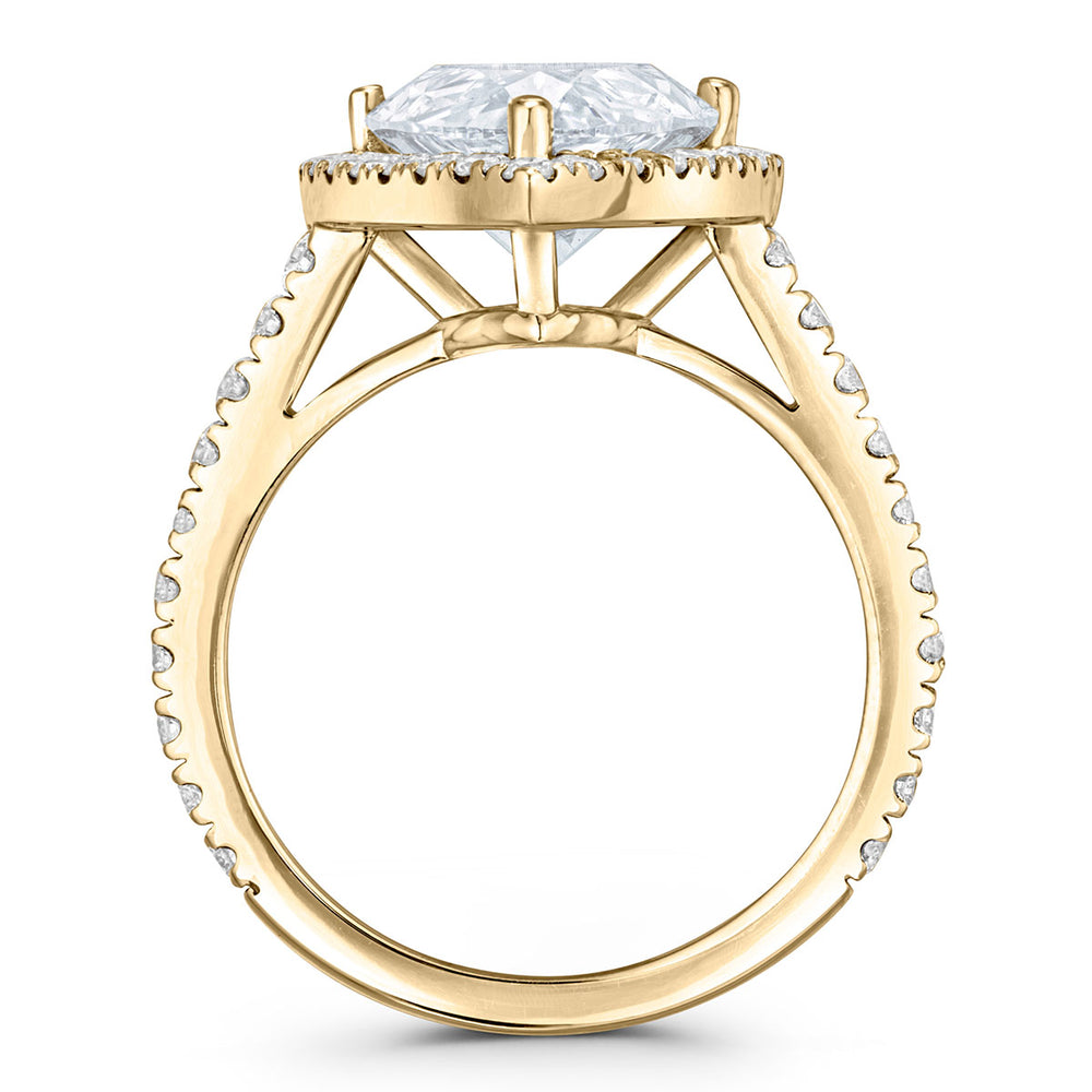 Diana 5.90ct Lab Diamond Pear Cut Engagement Ring in 18K Yellow Gold G/VS1