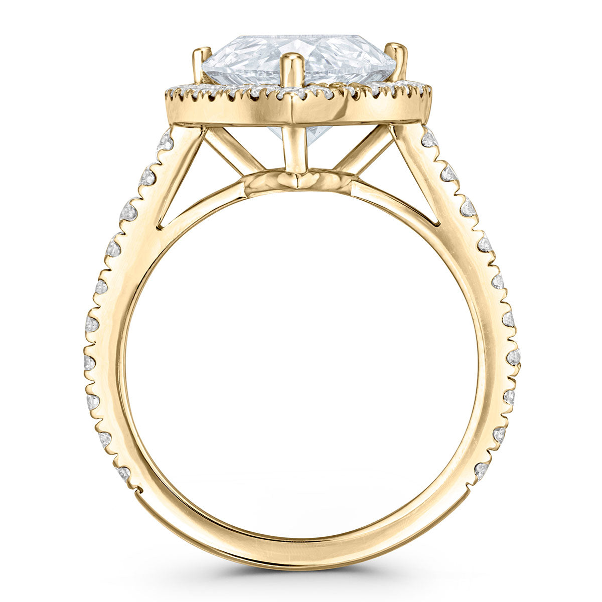 Diana 5.90ct Lab Diamond Pear Cut Engagement Ring in 18K Yellow Gold G/VS1
