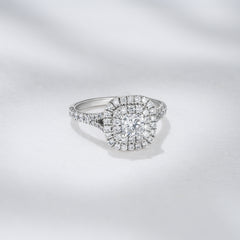 Anastasia Diamond Halo Engagement Ring in Platinum 1.30ct H/SI