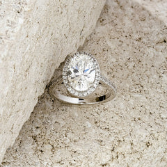 Georgina 3.50ct Lab Diamond Oval Cut Engagement Ring in Platinum G/VS1