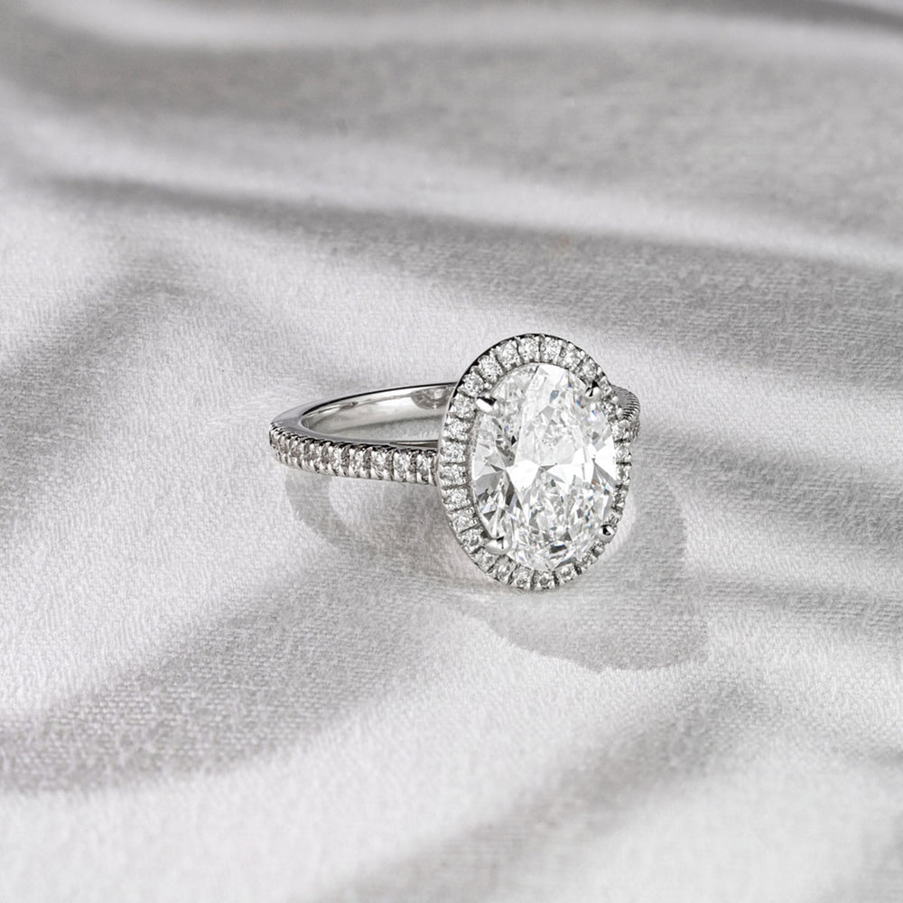 Georgina 3.50ct Lab Diamond Oval Cut Engagement Ring in Platinum G/VS1