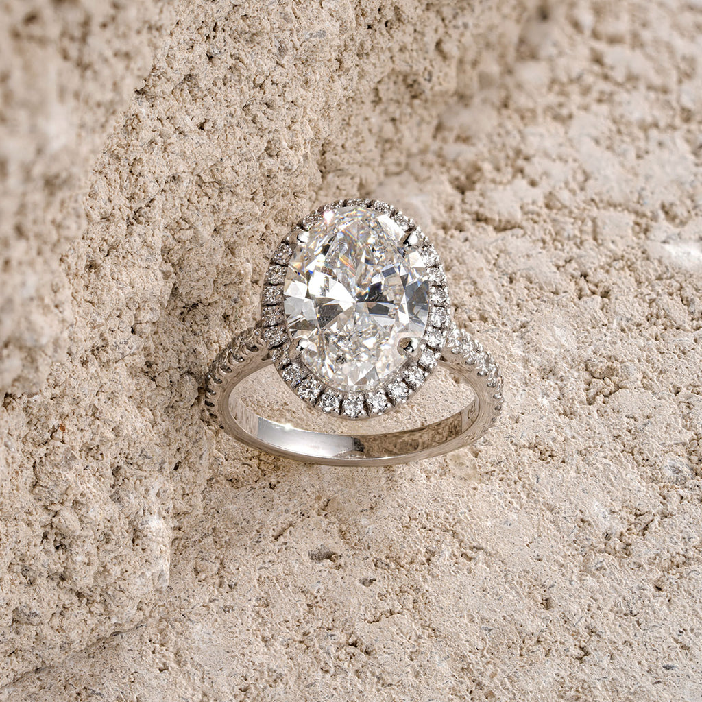 Georgina 5.70ct Lab Diamond Oval Cut Engagement Ring in Platinum G/VS1