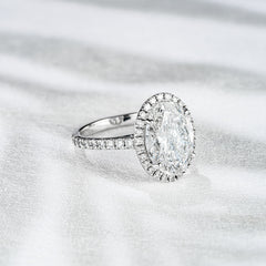 Georgina 5.70ct Lab Diamond Oval Cut Engagement Ring in 18K White Gold G/VS1